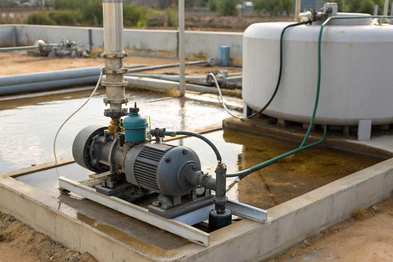 Aeration system with air injection pump oxidizing hydrogen sulfide.