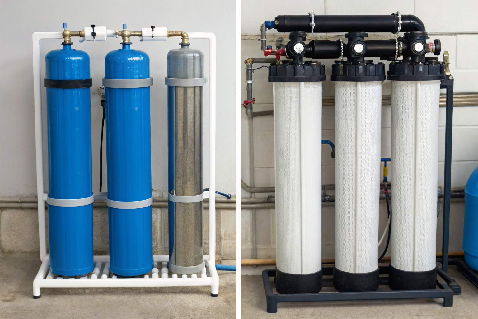 Comparison of activated carbon, reverse osmosis, ion exchange units.