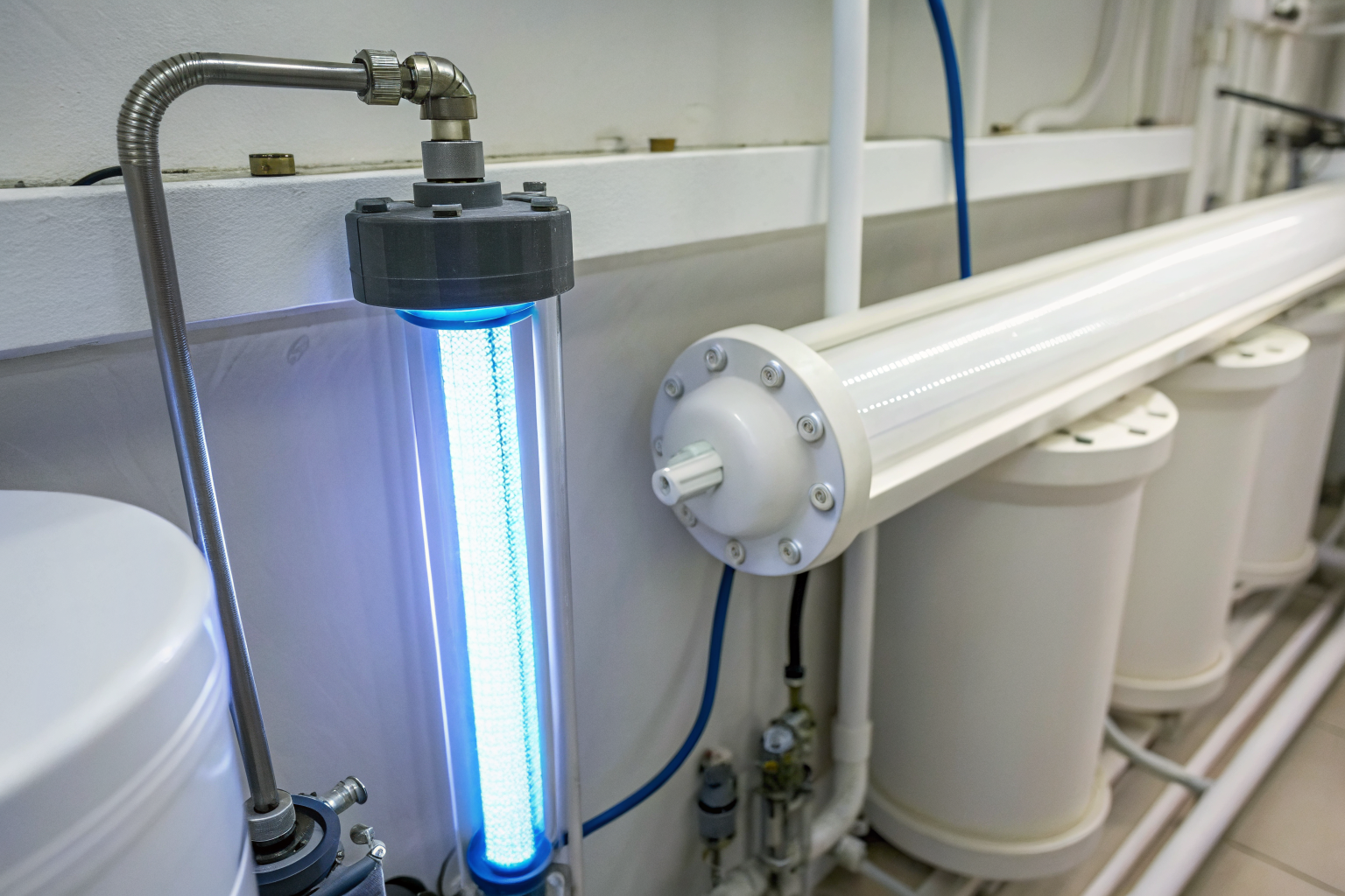 UV bulb in water purification system, illustrating replacement timing.